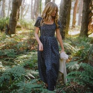 Christy Dawn The Scarlet Dress in Ginkgo Black Pattern | Size S